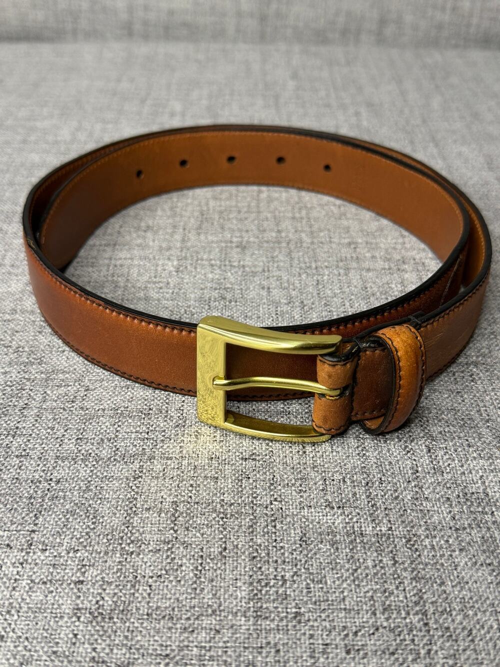Brooks Brothers Shell Cordovan Horsehide Leather Belt Brown Brass Buckle 32